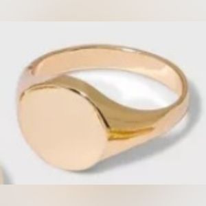 Victorian style 14kt Yellow Gold over Sterling Silver Signet Ring.